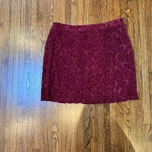 Faux wrap velvet lace skirt